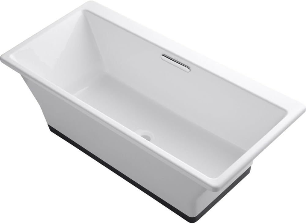 Kohler K-819-F63-0 Reve 5.5Ft Freestanding Bath with Brilliant Ash Base, White