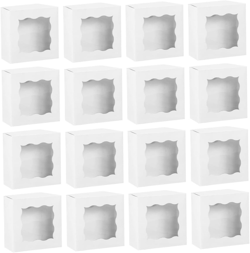 VICASKY 50pcs Small Pastry Boxes with Lids Elegant Dessert Packaging for Muffins Cupcakes Cookies and Egg Tarts Lightweight and Versatile Bakery Containers for and Stylish Presentation