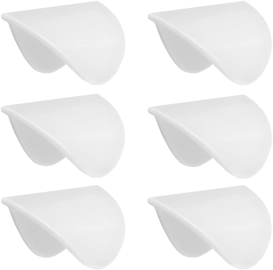 GUA Stick on Pull Handles for Cabinet,No Drilling Handles for Sliding Door,Peel and Stick Handle for Mirrored Closet(White, 6 Pack)