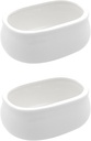 Set of 2 Ceramic Sugar Packet Holders – Classic White Tea Bag Organizer Caddy for Sweeteners & Coffee Bar – Stylish Storage Dish for Home & Restaurant
