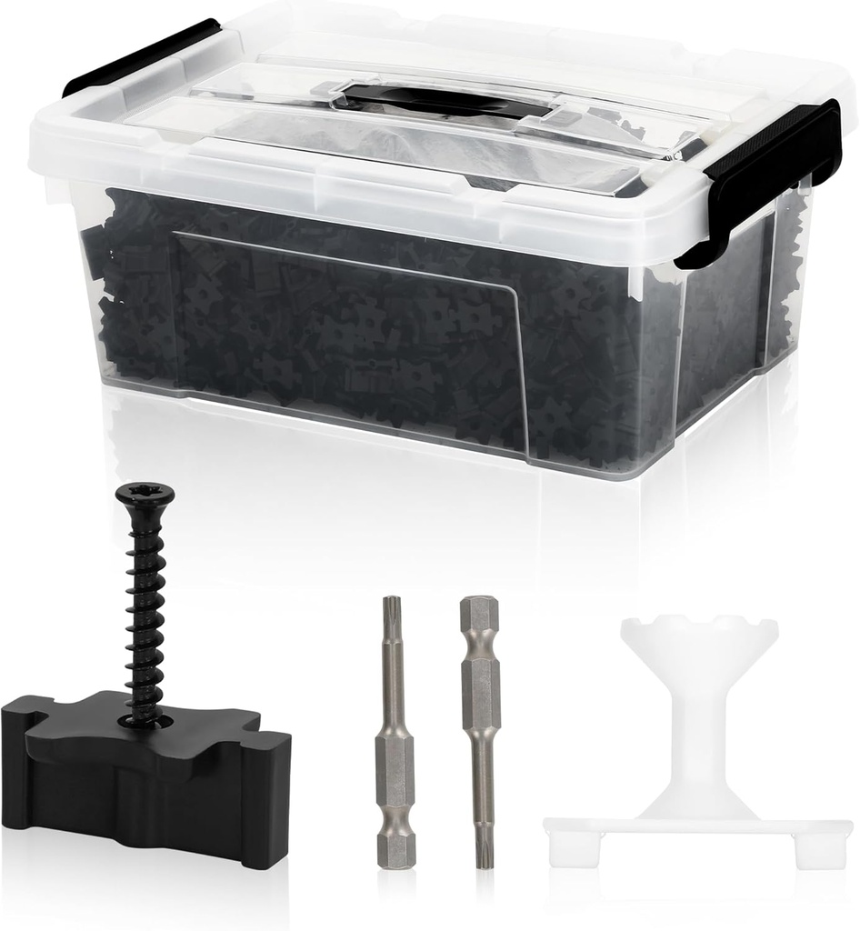 Upgraded 1250PCS Hidden Deck Fasteners for Composite Decking Boards – Universal Hidden Fasteners for Composite and Wood Decks