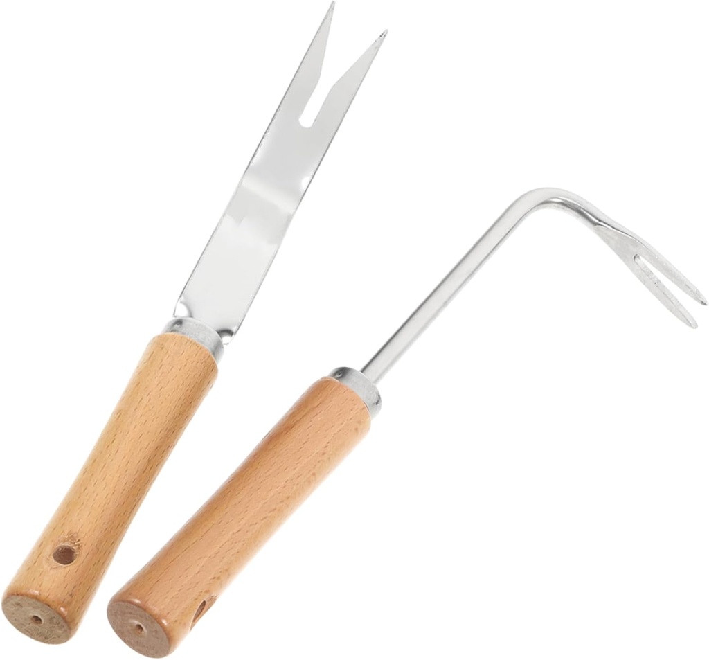 2pcs Ergonomic Stainless Steel Garden Hand Tools Set Lightweight Root Digger Weeder for Home Gardening Patio Use for Beginners and Outdoor Activities