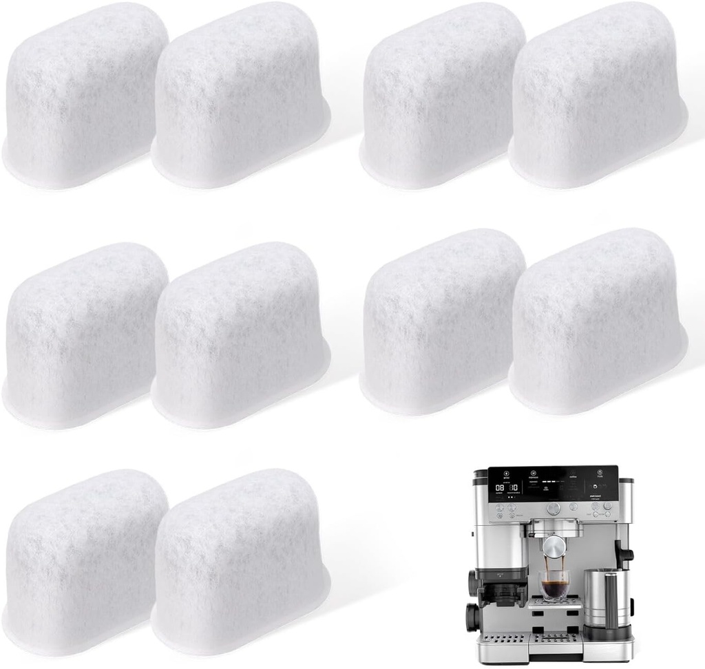 10 Pack Charcoal Water Filters Replacement Compatible with Ninja Luxe Espresso Machine ES601, Coffee Maker Accessories