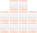 LOGOFUN 10PCS Mini Clear Cake Boxes Miniature Plastic Cupcake Boxes Tiny Round Cupcake Containers with Lids for Dessert Packaging Supplies - Pink