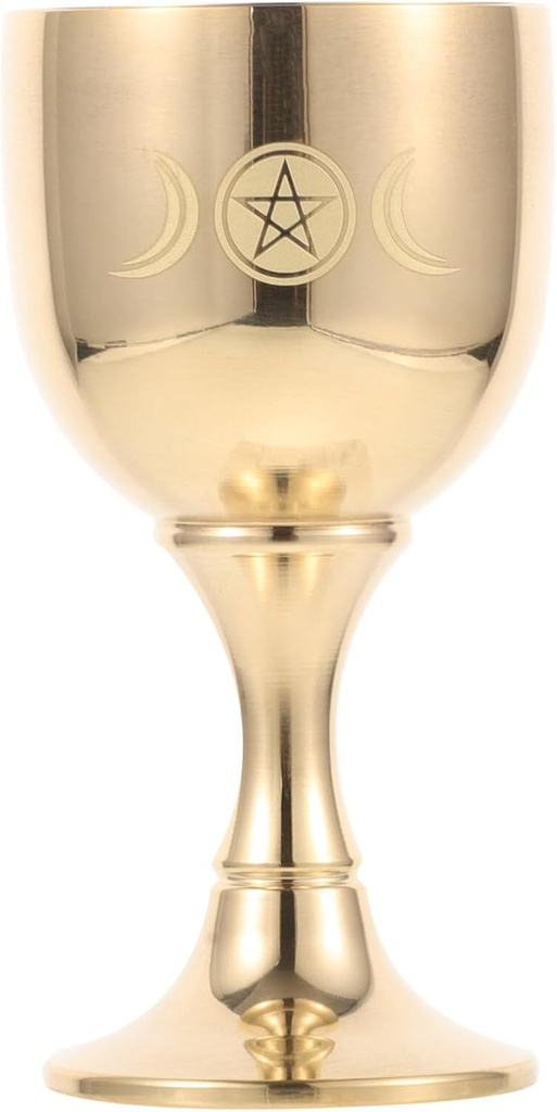 Cabilock Mini Chalice Goblet Gold Altar Astrology Communion Cup Wine Glass Bible Offering Cup Miniature Whisky Cocktail Cups for Church Holy Water