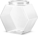 Hexagonal Plastic Candy Jar with Lid, Clear Cookie Jars 29 OZ, Clear Candy Containers, Hexagon Cookie Jars with Lids, Plastic Dry Food Jar for Snacks, Candy, Cookie, Dog Treats