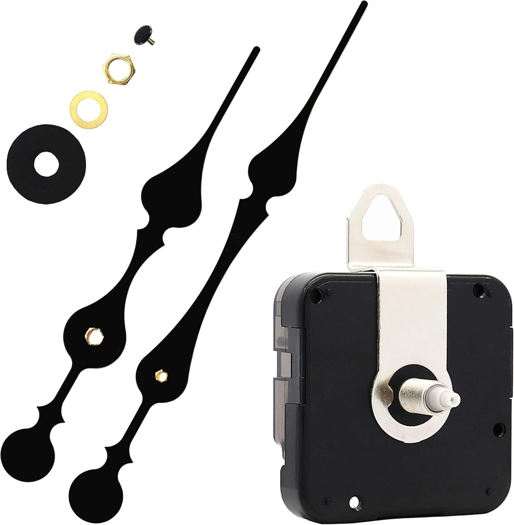 Youngtown12888 19mm Shaft Clock Movement with 2 Spade Hands to Fit Dials up to 40 cm(15.7 Inches) in Diameter.