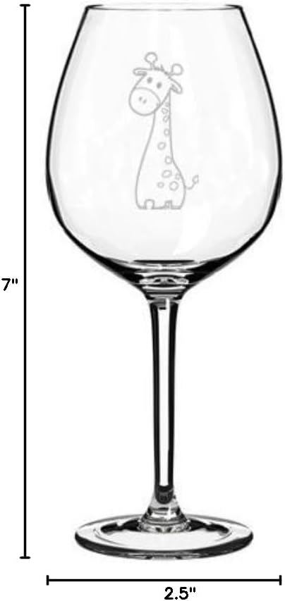 Wine Glass Goblet Cute Giraffe (20 oz Jumbo)