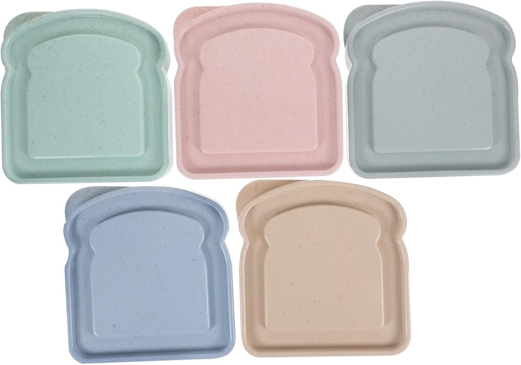 5pcs Portable Sandwiches Box Toast Containers Reusable Sandwich Containers Outdoor Bread Sealing Lids