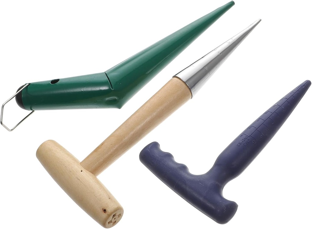 Soil Puncher Tools Garden Planting Dibber Hand Dibber for Gardening Handle for Landscaping and Fertilizing