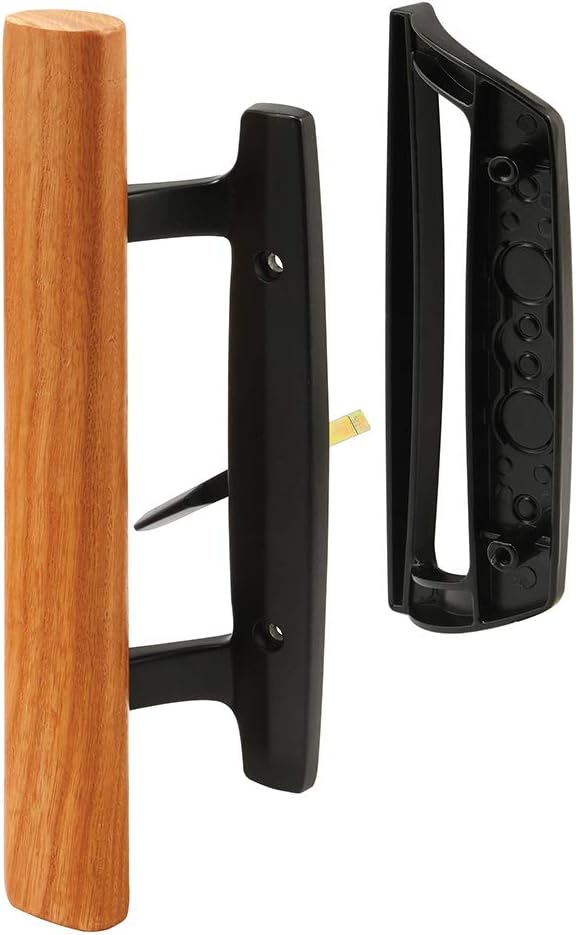Prime-Line MP1131 Sliding Glass Door Handle Set, 3-15/16 In., Diecast, Black, Mortise (Single Pack)