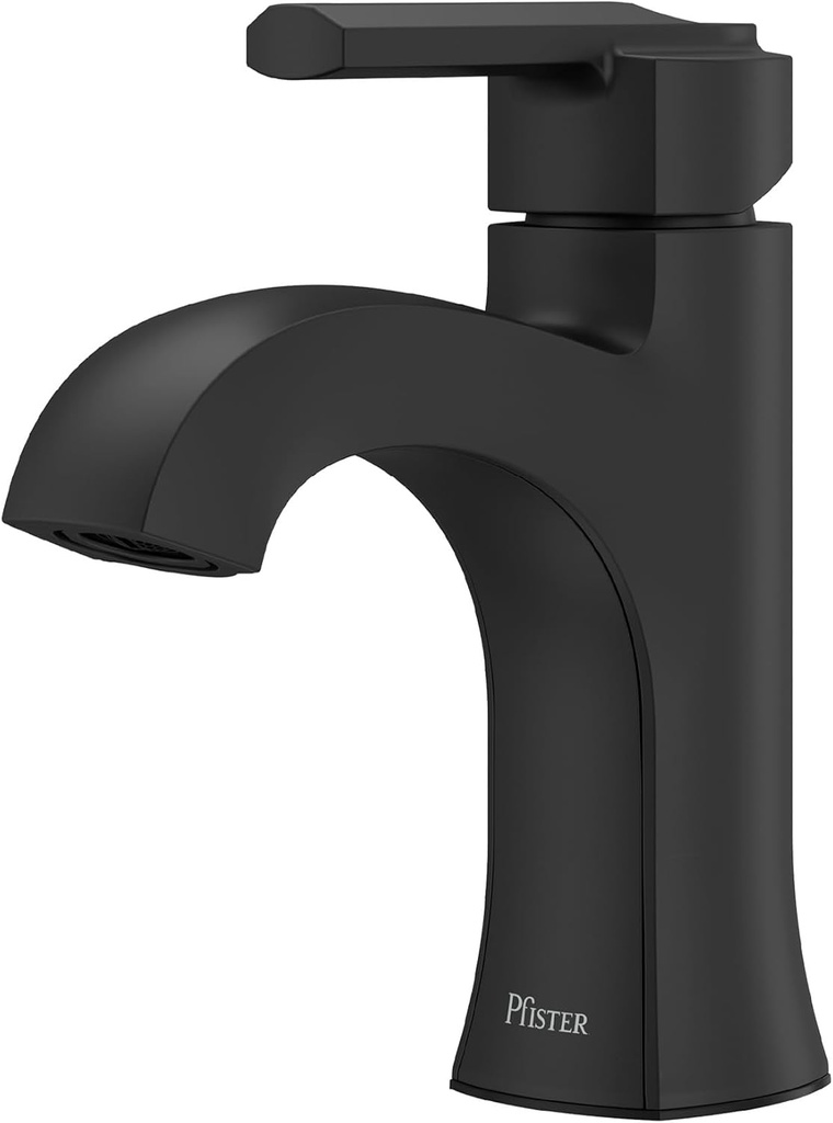 Pfister Vaneri Bathroom Sink Faucet, Single Control, 1-Handle, Single Hole, NSF Certified, Matte Black Finish, LF042VRIBB