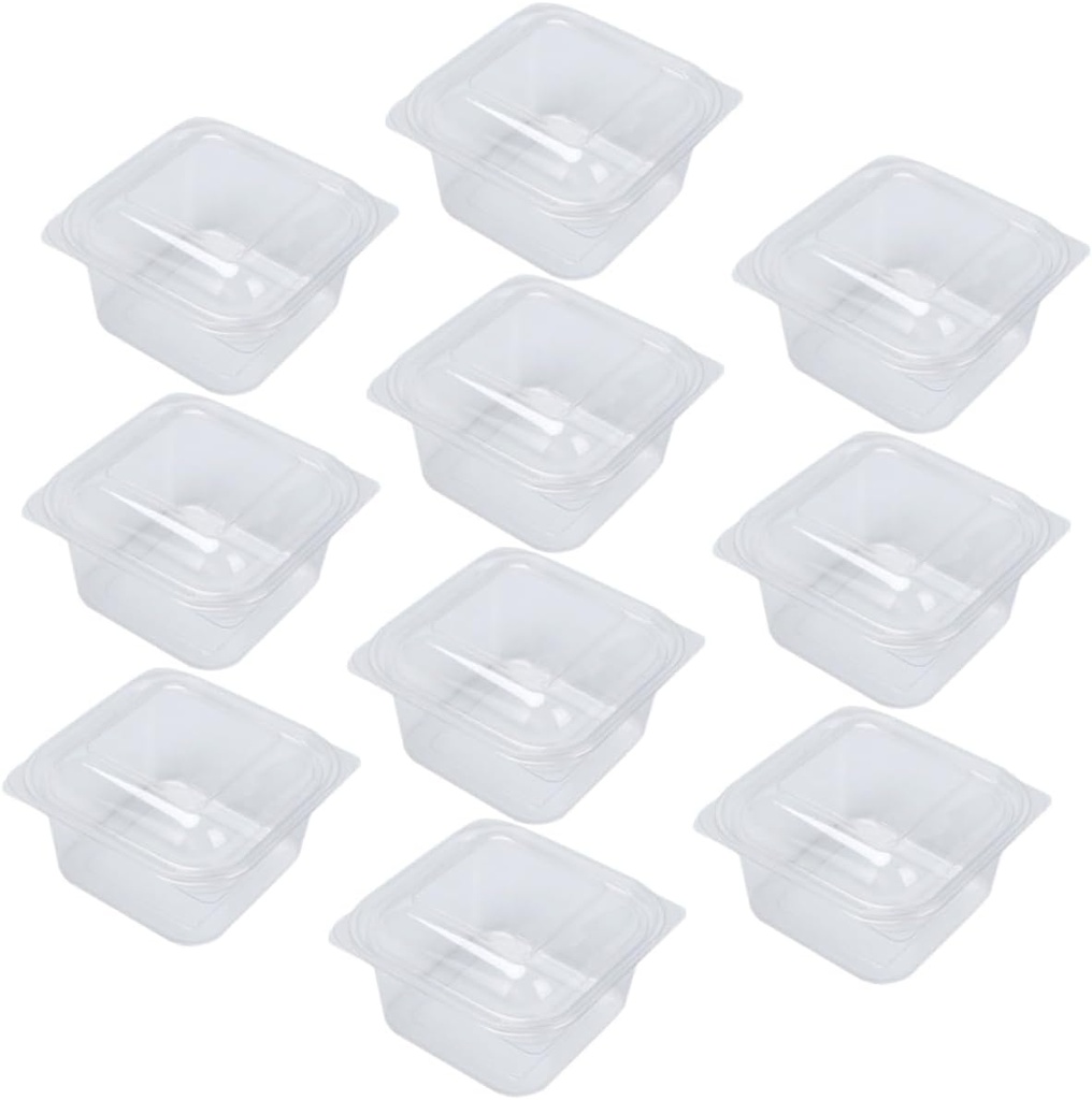 Cabilock 10pcs Pet Material Cake Boxes Cupcake Storage Containers Safe and Odorless for Pastries