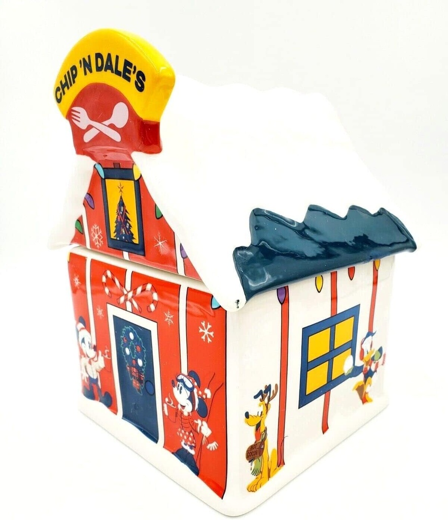 ornaments Disney Mickey Mouse and Friends Holiday Cookie Jar Chip n Dale 9 inches H x 6 2/3 inches W x 7 inches L