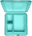 Big Bee, Little Bee - SoftShell Luncher Reusable Silicone Food Storage Container with Connected Clamshell Lid, Bento Style, Easy to Clean, Snaps Closed, Microwave, Freezer & Dishwasher Safe (Aqua)