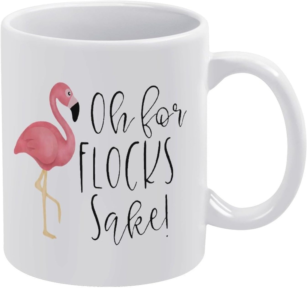 11 Oz White Coffee Mug - Oh For Flocks Sake - Ceramic Mugs Great For Coffee Soup Tea Milk Latte Hot Cocoa,Retro Mug With Handle