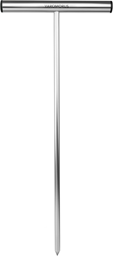 Varomorus Stainless Steel Soil Probe Rod, Septic Tank Locator for Locating Underground Pipes, Gardening, Landscaping, T Handle (36")