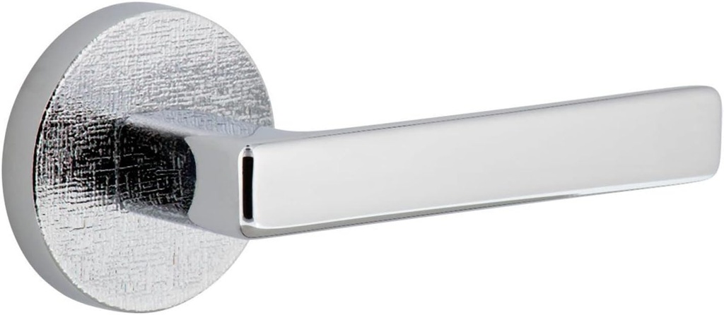 Viaggio CLOMLNLUS_SD_RH Motivo Right Handed Solid Brass Non-Turning One-Sided Dummy Door Lever with Lusso Lever and Circolo Linen Rosette - Bright Chrome