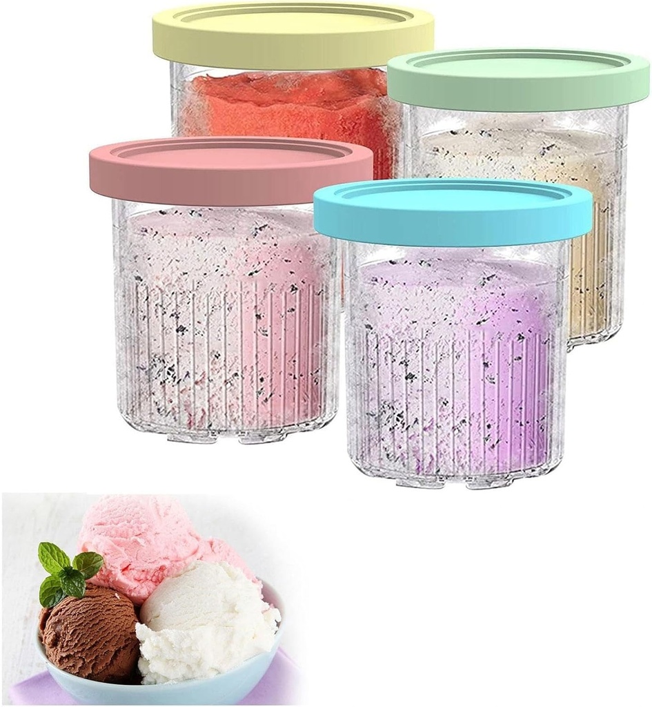 4-Pack 24oz Pint Containers for Ice Cream Maker – Airtight, Reusable Storage Cups for NC501 Series