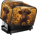 Oven Cover Kitchen Bread Machine Protector,4 Slice Toaster Cover For Home,Fingerprint Coaster Cover,Kitchen Small Appliance,Cute Cow Sunflower Field