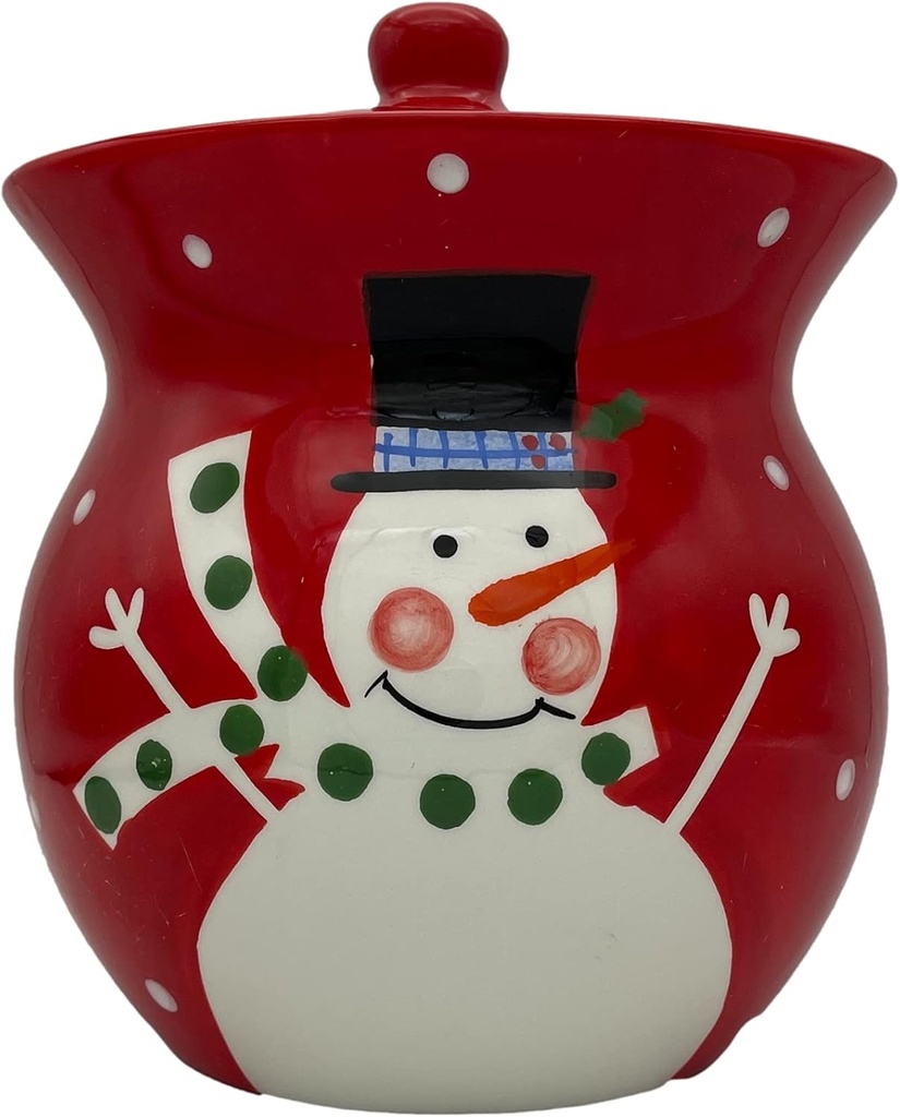 Koyrau SALE! Christmas Snowman, Hand Painted Ceramic Cookie Jar, 87276 By ACK