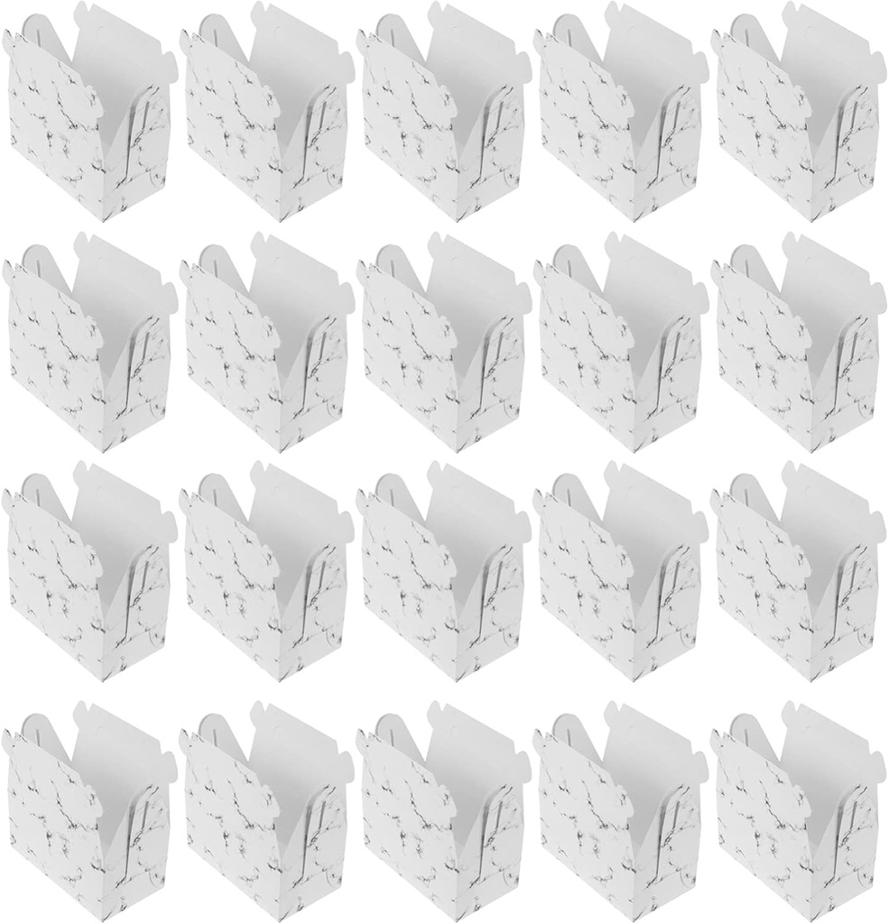 20pcs Portable Paper Cake Storage Boxes Marble Design for Tarts Mousse and Baked Goods Convenient and Detachable Cake Packaging
