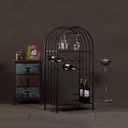 Cabinet High Wine Rack Black Iron Cupboard Art Wine Stand Freestanding Wine Display Stand Goblet Holder Storage and Display for Families Wine Cellars Bars Wine Shows
