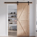 FREDBECK 36in x 96in Wood Sliding Barn Door with 6.6FT Barn Door Hardware Kit Included K Shape Solid Spruce Panel Sliding Door Double Surfaces Need to Assembly