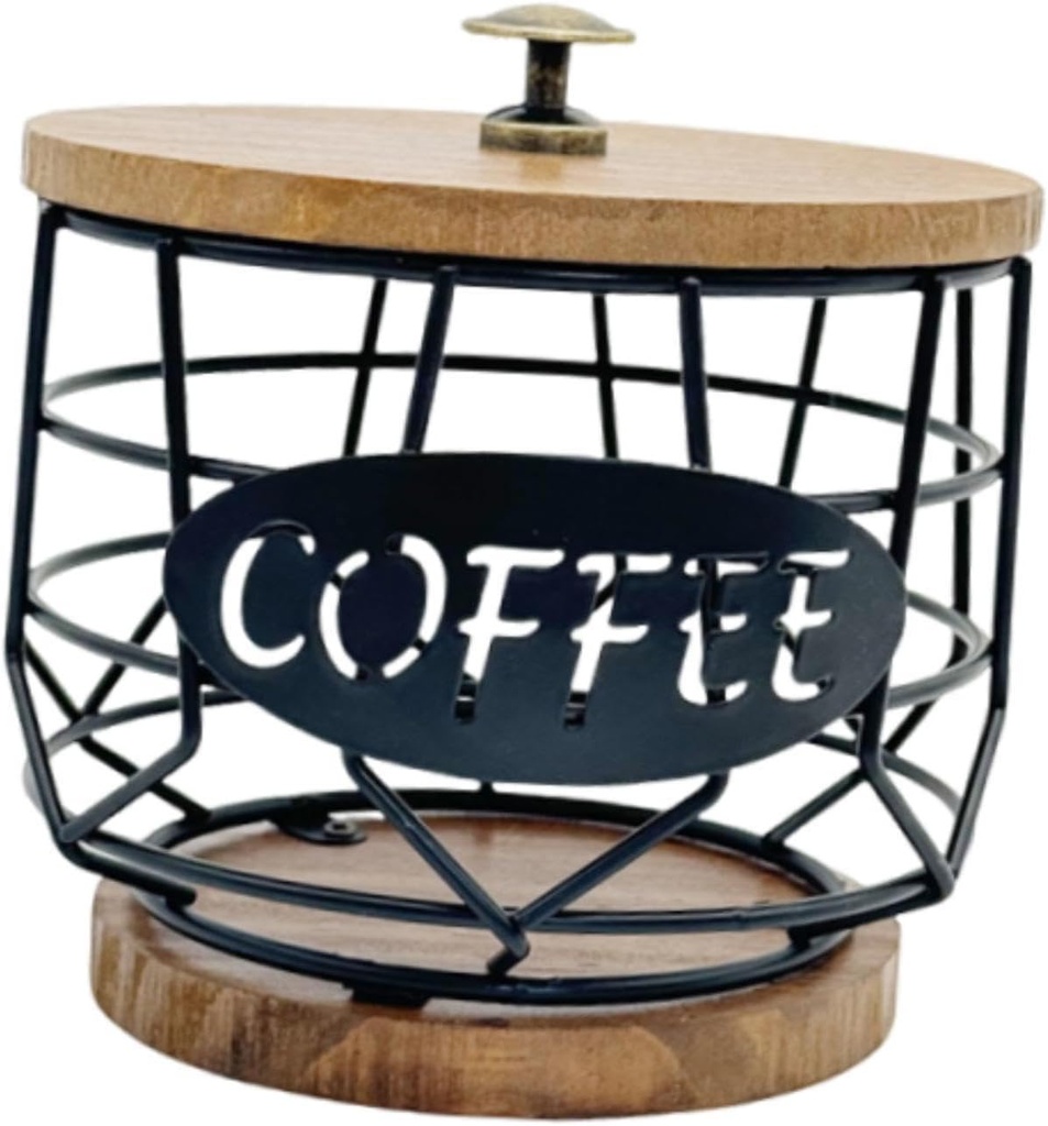 Coffee Pod Holder Organizer Modern Cup Shaped Sturdy Metal Wire Container Basket for Desktop Kitchen Countertop Office Home