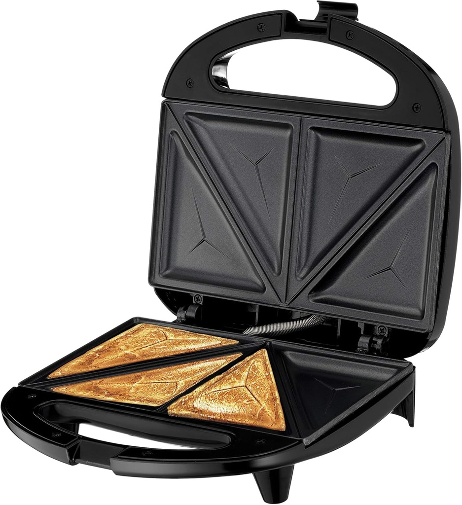 Lumme Sandwich Maker, Sandwich Toaster, Panini Press, Quesadilla Maker, Grilled Cheese, French Toast Press, Pizza Pockets Press, Indicator light, Omelet, White (Black)