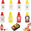 8 Pcs Ketchup Bottles Mini Condiment Squeeze Bottle Empty Clear Plastic Portable Containers Squirt Squeezable Jar Accessories Sauces Salad Dressing Dispensers for Lunchbox Picnic Oil Soy Honey