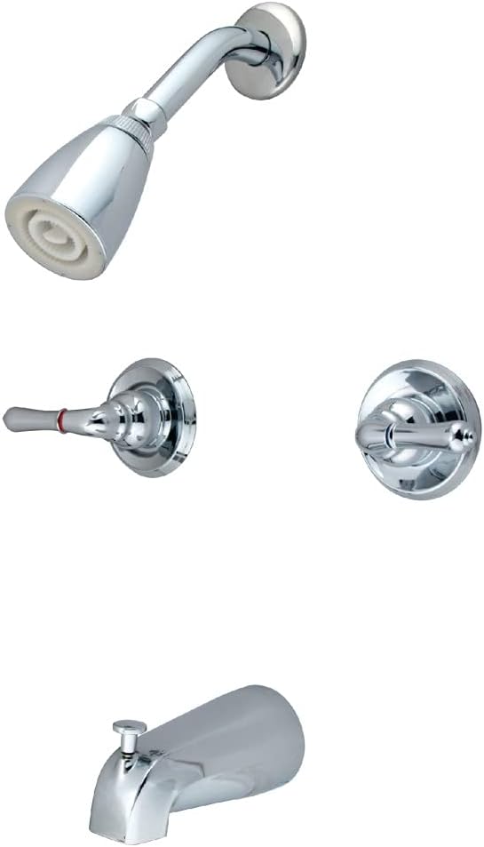 Kingston Brass KB241 Magellan Tub and Shower Faucet, Polished Chrome 5-Inch Spout Reach