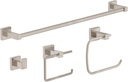 Symmons 36AC4BUNDLESTN Duro 4-Piece Wall-Mounted Bathroom Hardware Set in Satin Nickel