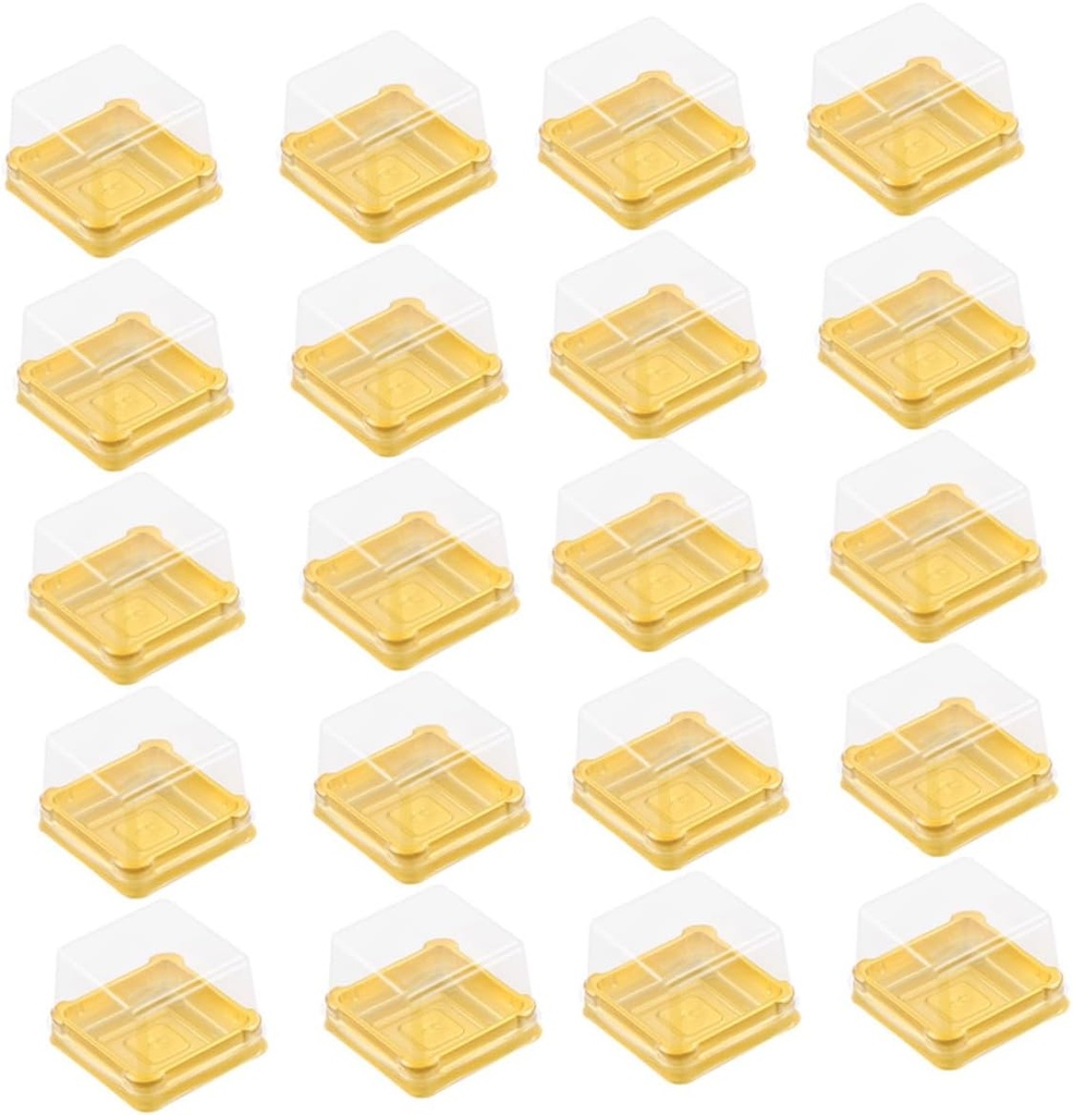 150pcs Moon Cake Packing Box Square Dessert Boxes Cake Container Sealed Cover for Cupcakes