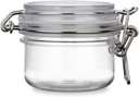 2Pcs 4 Oz/120ml Clear Round Plastic Home Kitchen Storage Sealed Jar Bottles with Leak Proof Rubber and Hinged Lid for Herbs, Spices, Candy, Gift, Arts and Crafts Storage Multi-purpose Container