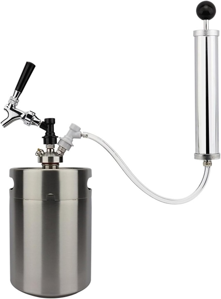 5L Mini Beer Keg Growler For Craft Beer Dispenser System Draft Beer Faucet With Perfect Air Pump With Gas Ball Lock