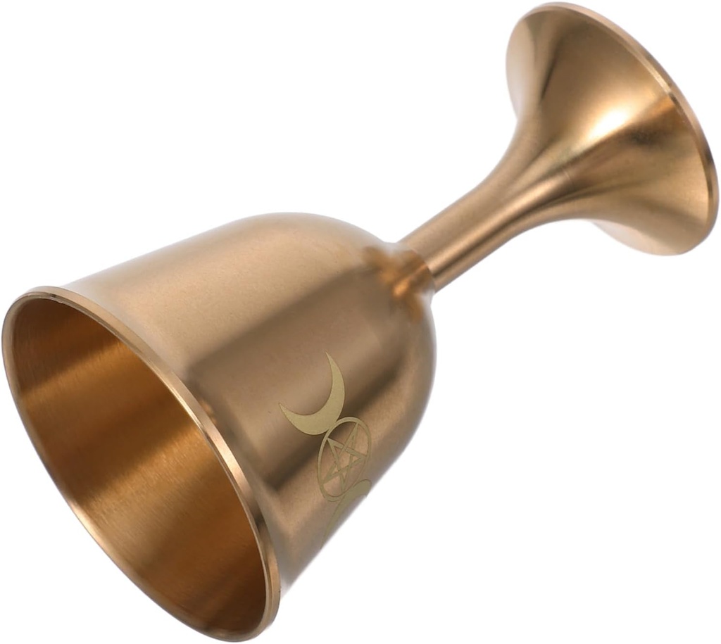 Elegant Vintage Copper Goblet for Ceremonial Use Decorative Altar Wine Cup Unique Design Metal Craft for Rituals and Offerings