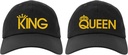 Embroidered King and Queen Couple Matching 2 in one Order Caps, Adjustable Baseball Hat