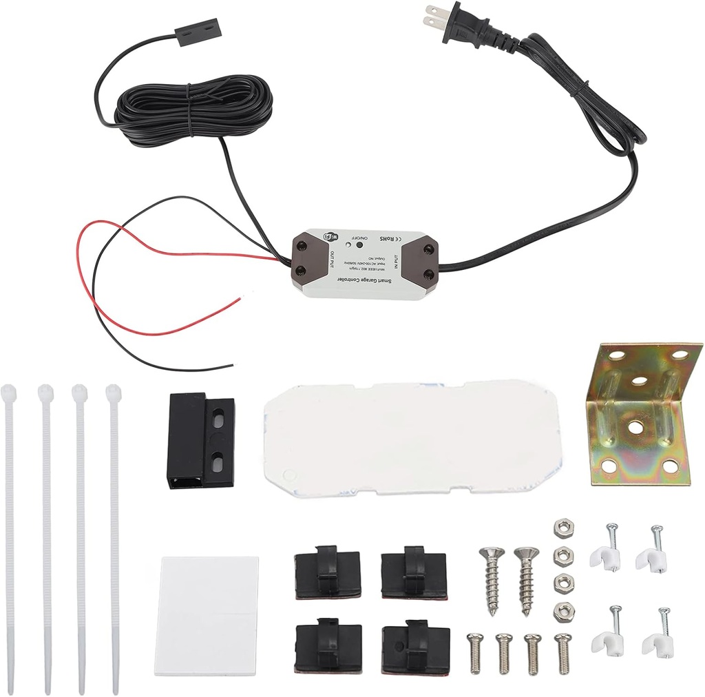 Smart Garage Door Opener, Universal Adapter Smart Garage Door Opener Remote Smartphone App Control for Courtyard (US Plug)