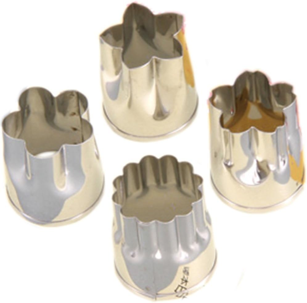 JapanBargain, Japaneses Cookie Cutters Vegetable Sandwich Cutters Food Molds Bento Box Accessories Made in Japan, Stainless Steel, 4pc Set, 2 Set