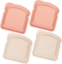 4-piece Sandwich Containers for Lunch Reusable Bread Boxes Sealable Lids - Snack Storage Boxes for Boys and Girls Adults Boys and Girls and Toddlers