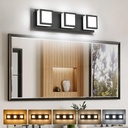 3-Light Bathroom Lighting Fixtures Over Mirror (5CCT, Dimmable), Black Led Modern Vanity Light for Bathroom (3000K/3500K/4000K/5000K/6000K)