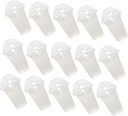 Luxshiny 20pcs Clear Plastic Drinking Glasses with Lids Disposable Fruit Cups for Cold Beverages Desserts Milk Tea Iced Drinks Party Favors and Events
