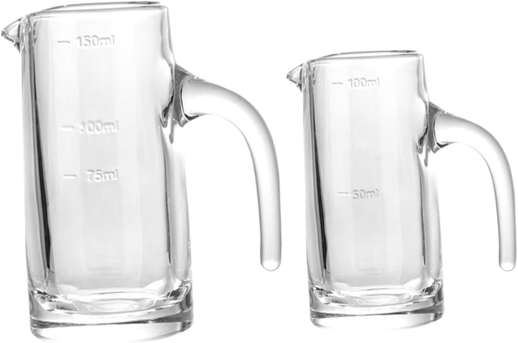 Alipis 2pcs Measuring Cups Transparent Wine Glasses Scales for Accurate Liquor Sake Whiskey Measurements for Parties Home Bars and Gatherings