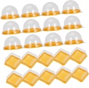 BESTYASH 100pcs Mini Muffin Holders Plastic Cake Boxes Transparent Moon Cake Wrapping Containers Easy Assembly for Bakery Dessert Shops Parties