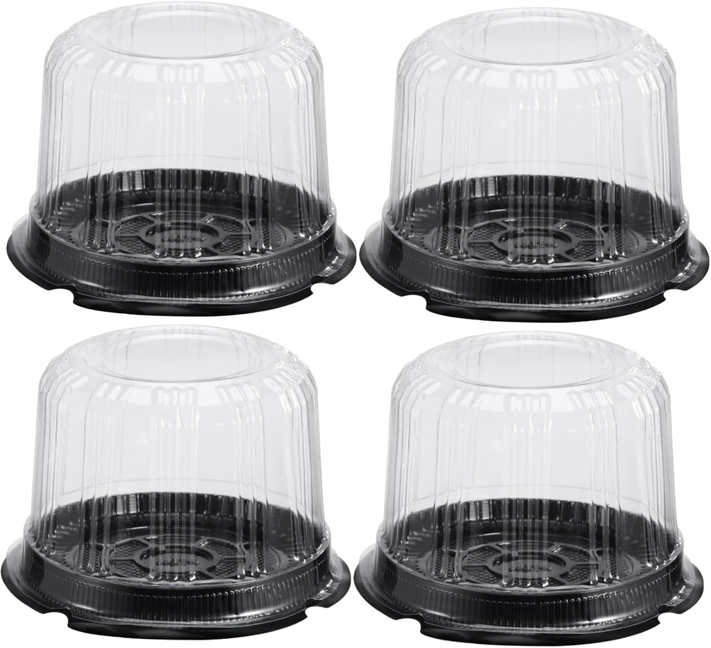 Unomor 10pcs Present Holder Round Cake Case Lid Cake Carrier Disposable Containers