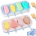 Ice Lolly Moulds 2Pcs Silicone Popsicle Molds Easy-Release Popsicle Molds with Sticks Cute Fruit Shaped Ice Cream Mold Baby Popsicle Maker Freezer Safe Ice Pop Mold.