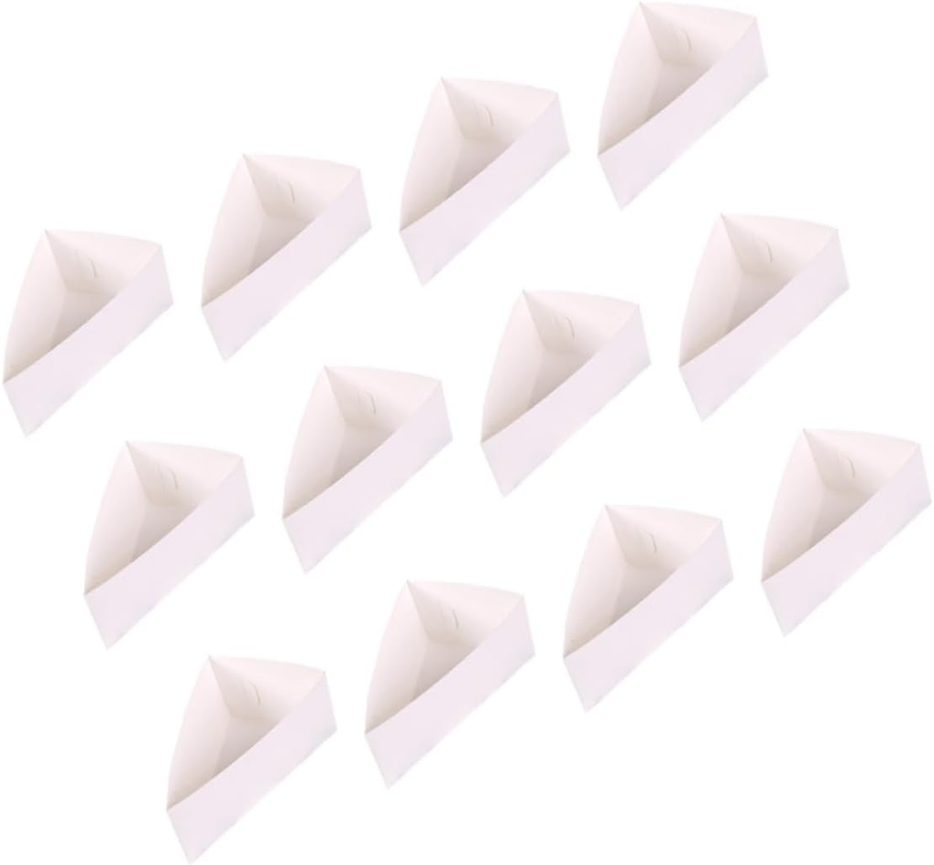 20Pcs Recyclable Triangle Cake Wrapping Boxes Cupcake Holders for Convenient Bakery Presentation and for Desserts and Treats