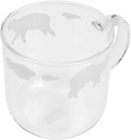 Handheld Glass Tea Cup Handle Cartoon Borosilicate Drinking Mug for Coffee Milk and Water for Home Office Use