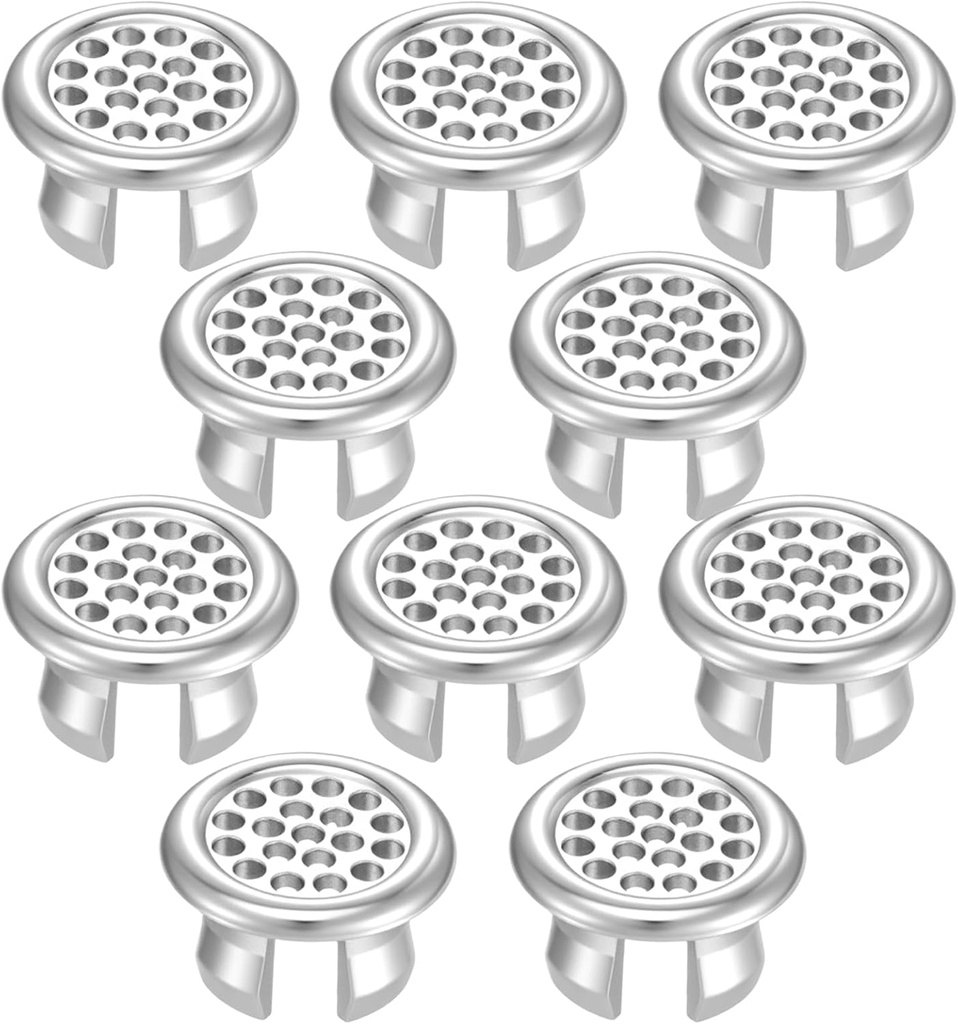 10pcs Overflow Drain Cover Sink, ABS Plastic Electroplating Bathroom Sink Overflow Trim Ring, Sinks Overflow Ring, Round Basin Covers Vanity Cap Small Insert for Kitchen